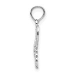14K White Gold Diamond-cut Butterfly Pendant - Image 2