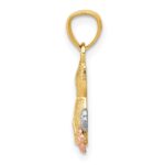 14k Two-tone with White Rhodium Two Cats Pendant - Image 2