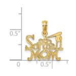 14K SOFTBALL MOM with Bat And Ball Charm - Image 3