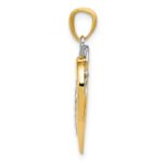 14K Two-tone Polished Diamond-cut Intertwined Hearts Pendant - Image 2