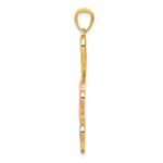 14K with Rose and White Rhodium Tumbling Hearts Pendant - Image 2