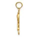 14k Polished and Textured Boy Pendant - Image 2