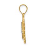 14K and White Rhodium Brushed Sun and Moon Pendant - Image 2