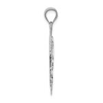 14K White Gold Polished Leaf Pendant - Image 2