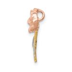 14K Two-tone with White Rhodium Polished Rose Chain Slide - Image 2