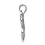 14K White Gold Polished Diamond-cut Butterfly Pendant - Image 2
