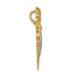 14K and White Rhodium Brushed Diamond-Cut Mermaid Chain Slide - Image 2