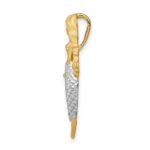 14K and White Rhodium Brushed Mermaid Chain Slide - Image 2