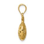 14K Polished and Diamond-cut 3-D Pineapple Pendant - Image 2