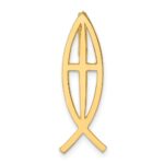 14K Polished Ichthus Cross Fish Chain Slide
