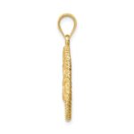 14K Brushed Angel Round Pendant - Image 2