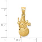 14K Diamond-cut Brushed and Polished Snowman Pendant - Image 4
