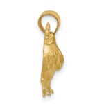 14k Satin Diamond-cut Rooster Pendant - Image 2