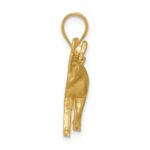 14K Brushed and Diamond-cut Alaskan Moose Pendant - Image 2
