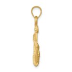 14K Brushed Diamond-cut Anchor with Rope Pendant - Image 2