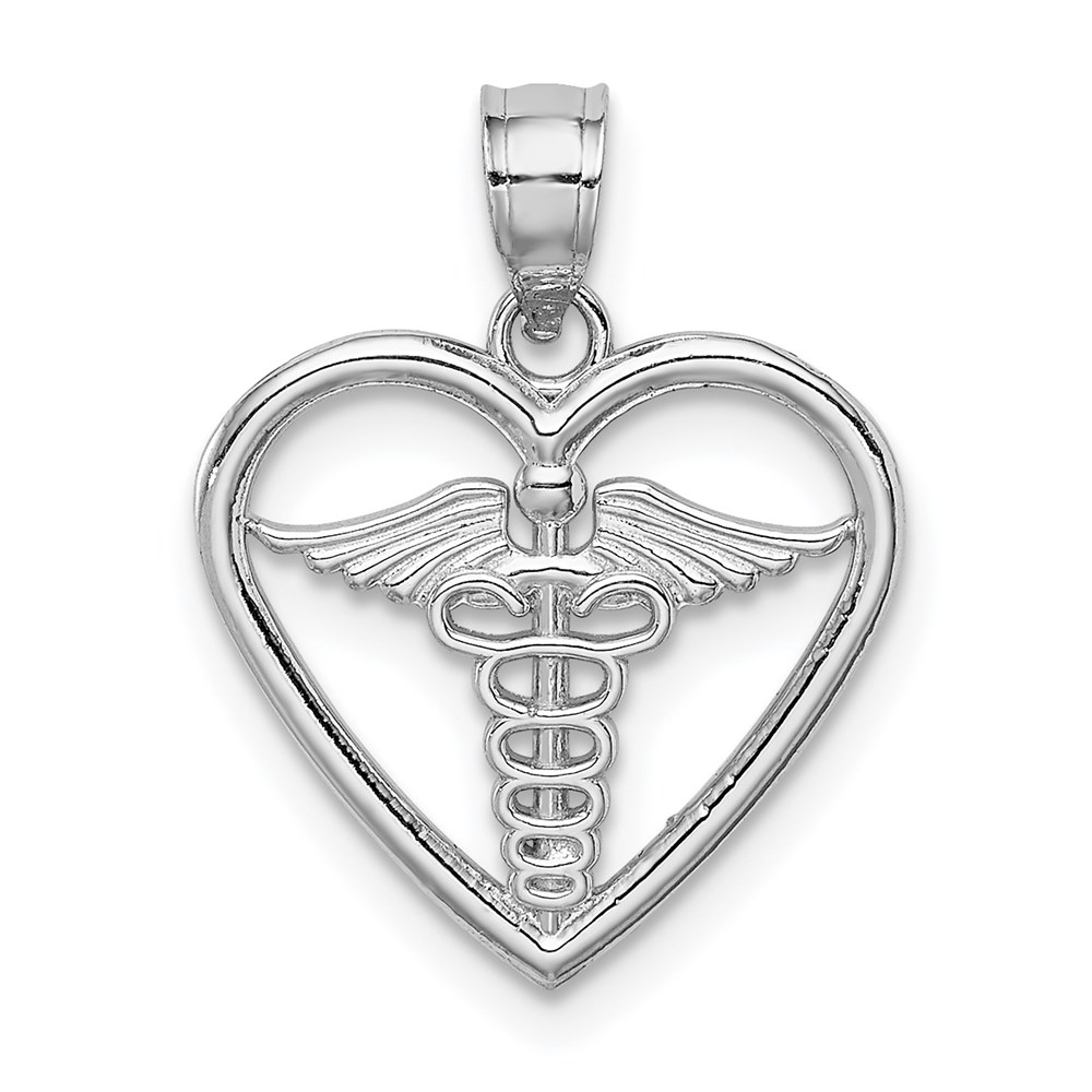 D4616.jpg 14K White Gold Polished Medical Heart Pendant - Image 1