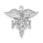 14K White Polished RN Registered Nurse Medical Chain Slide - Image 3