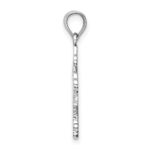14K White Gold Polished Budded Cross Pendant - Image 2
