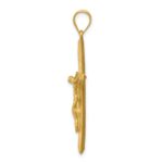 14K Brushed and Diamond-cut Crucifix Cross Pendant - Image 2