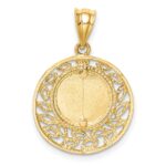 14K Brushed and Polished Virgin Mary Pendant - Image 3