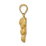 14K Brushed and Diamond-cut Praying Angel Pendant - Image 2