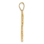 14K Polished Textured Nugget Style Cross Pendant - Image 2