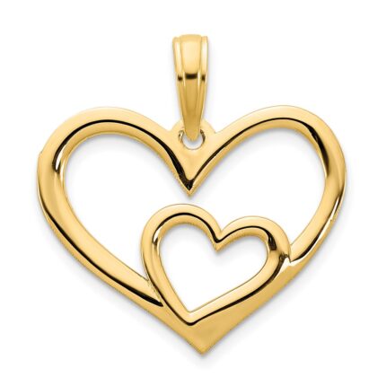 14k Heart in Heart Pendant