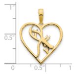 14ky Deer in a Heart Pendant - Image 3