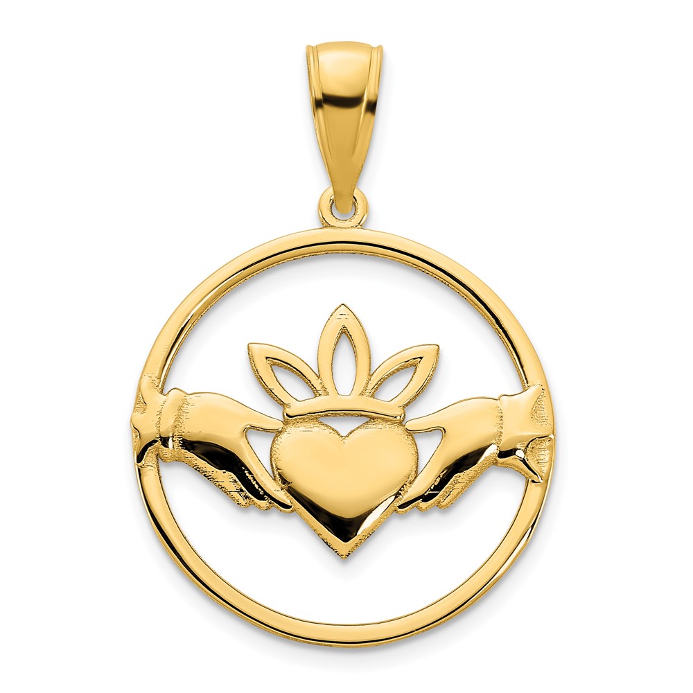 D5089.jpg 14k Claddagh Circle Pendant - Image 1