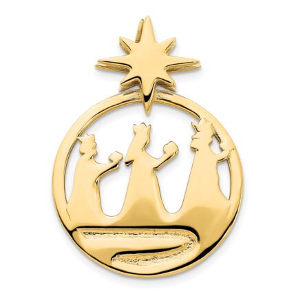 14k Polished Three Wise Men and North Star Chain Slide