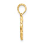 14k Polished Candle with Holly Circle Pendant - Image 2