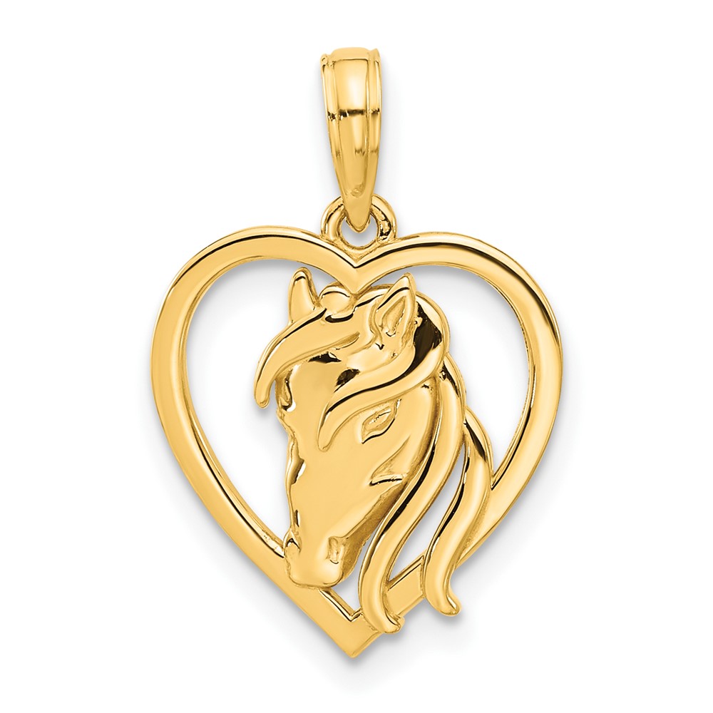 D5319.jpg 14k Polished Horse Head In Heart Pendant - Image 1