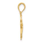 14k Polished Poinsettia Floral Pendant - Image 2