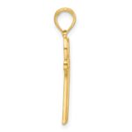 14k Polished Floral Cross Pendant - Image 2