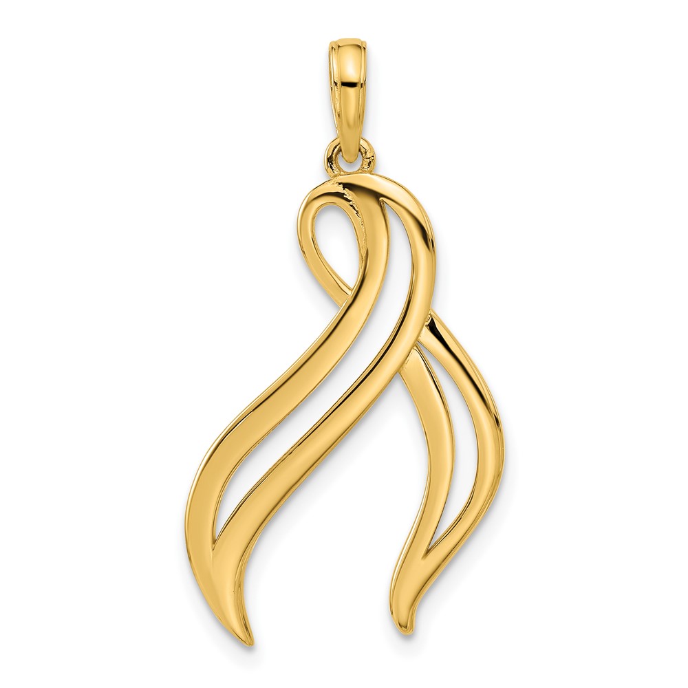 D5481.jpg 14k Polished Awareness Ribbon Pendant - Image 1