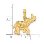 14K Polished Fancy Decorated Elephant Charm - Image 3