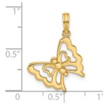 14K Polished Fancy Butterfly Charm - Image 3