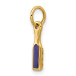 14k Blue Enameled Fancy Hairbrush Charm
