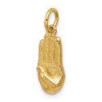 14K American Sign Language Alphabet Fingerspelling Sign B Pendant - Image 4