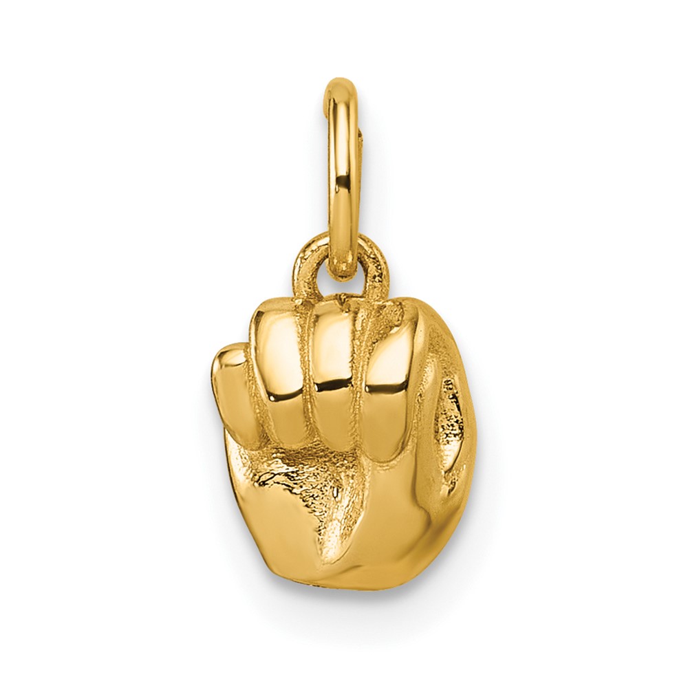 D5808M.jpg 14K American Sign Language Alphabet Fingerspelling Sign M Pendant - Image 1