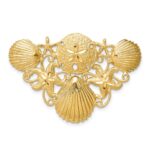 14k Sea Life Diamond-cut Omega Slide