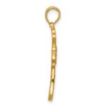 14K Polished Fleur De Lis Cross Pendant - Image 2
