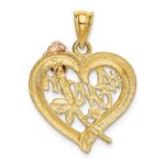 14k Two-Tone with White Rhodium #1 MOM Charm - Image 3