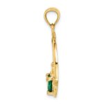 14k Claddagh with Green CZ Pendant - Image 2