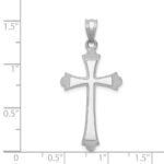 14k White Gold Cross Pendant - Image 3