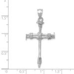 14k White Gold Nail Cross Pendant - Image 3
