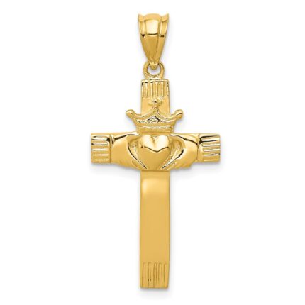 14k Claddagh Cross Pendant