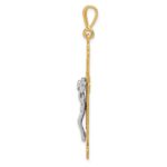 14k Two-tone Crucifix Pendant - Image 2