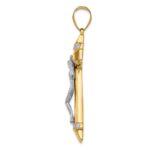 14k Two-tone CZ Crucifix Pendant - Image 2