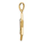 14K and White Rhodium Solid Menorah In Star Of David Charm - Image 2